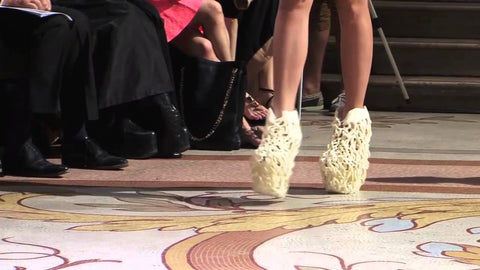 Stylish and futuristic 3D printed high heels created by an Italian designer.
